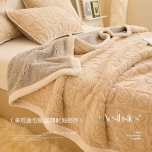 New Short Plush Multifunctional Double sided Layer Blanket