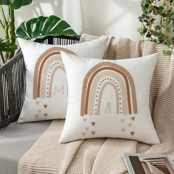 Rainbow Print Pattern Sofa Cushion Cover